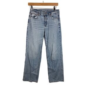 American Eagle StovepipeJeans size 00 Short Light Blue Wash